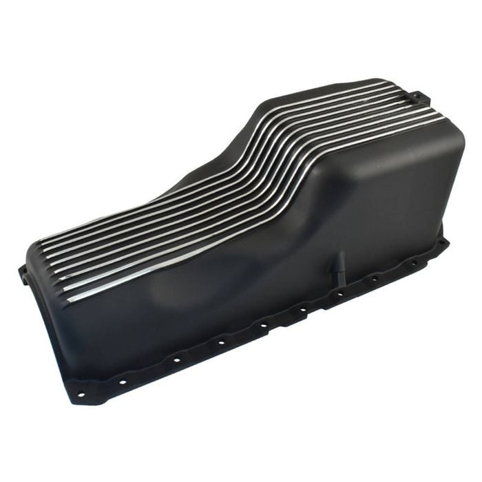 Black Finned Aluminium Oil Pan Sump, Big Block Chev 454 502 572 Gen 5 1991+