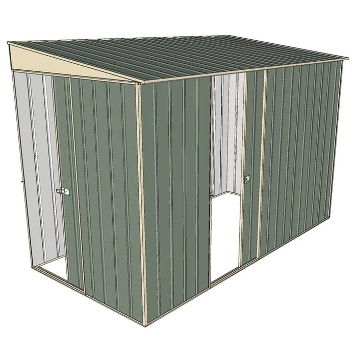 Build-a-Shed 1.5 x 3 x 2m Single Sliding Side Door Skillion Shed - Green