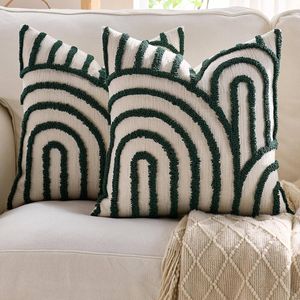 Gioia Casa 2-Pack Tufted Arch Cushion Covers 45cm x 45cm - Forest Green