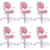 6x Ergonomic Children Kids Study Chairs Height Adjustable Pink