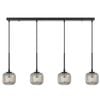 Telbix Bobo Modern Pendant Hanging Lamp Light Metal Glass Black Smoke Matte