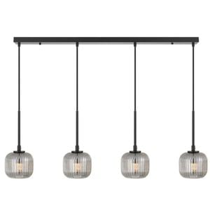 Telbix Bobo Modern Pendant Hanging Lamp Light Metal Glass Black Smoke Matte