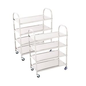 SOGA 2X 4 Tier 950x500x1220mm Stainless Steel Food Cart Trolley