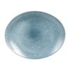Churchill Studio Prints Raku Oval Coupe Plates Topaz Blue 317mm Dining Tableware Ceramic Table Plate Set