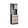 Costway 2 Door Tall Display Cabinet Pantry Cabinet 5 Adjustable Shelves Kitchen Bathroom Laundry Black