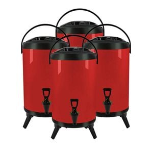 SOGA 4X Stainless Steel Insulated Beverage Dispenser with Tap 10L Red