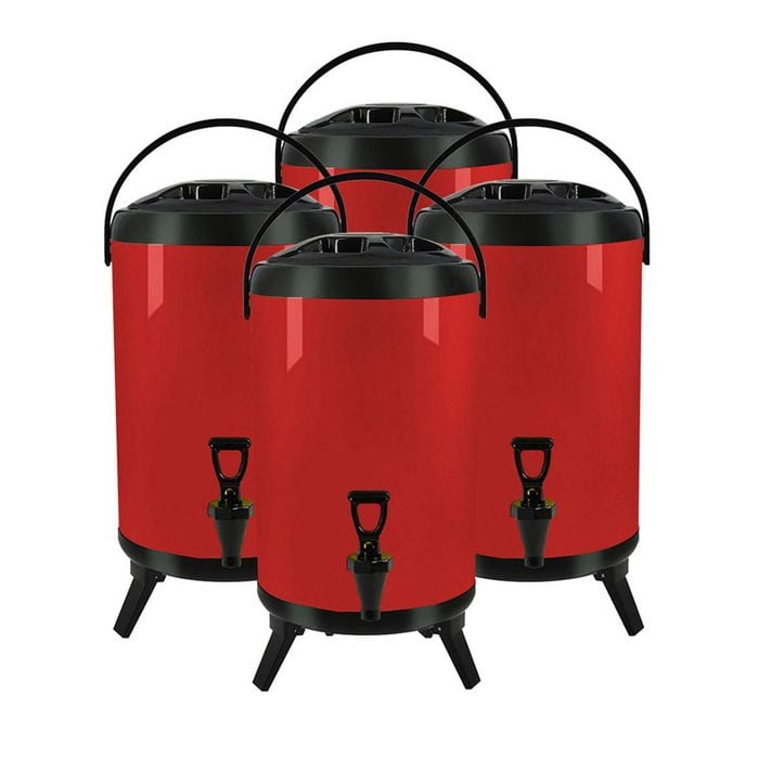 SOGA 4X Stainless Steel Insulated Beverage Dispenser with Tap 10L Red