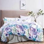 Marina Turquoise Leaf Quilt Cover Set( King size )