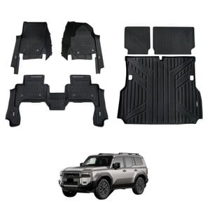 AUSGO Injection Floor Mats Boot Liner Back Seat Protector Set for Toyota LandCruiser Prado 250 Series 5-Seat 2024-Onwards
