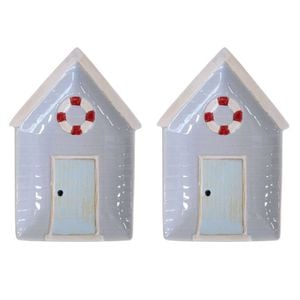 2PK LVD Beach House Ceramic Plate Tabletop Home Display Home Decor 24.5x16.5cm