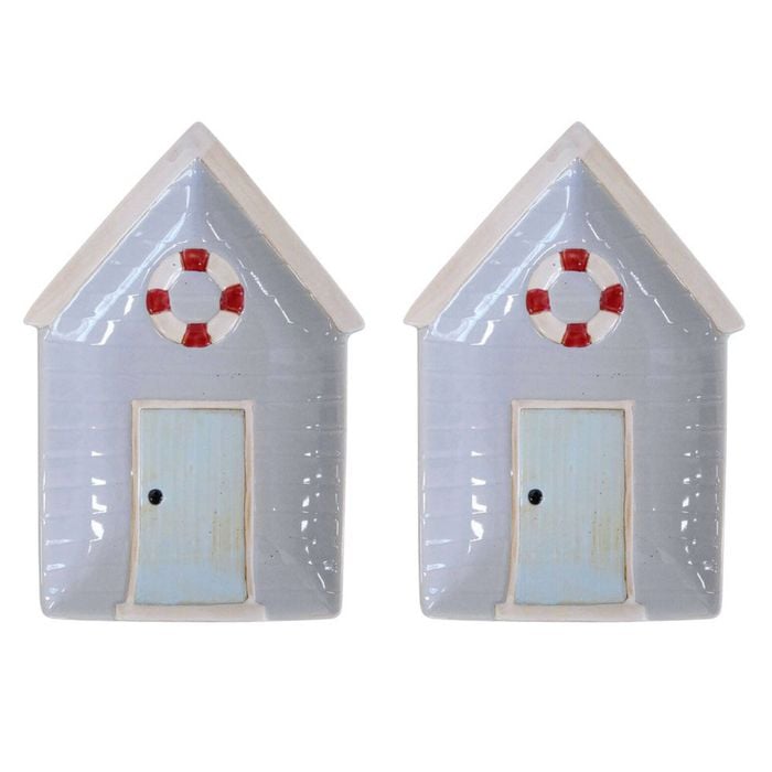 2PK LVD Beach House Ceramic Plate Tabletop Home Display Home Decor 24.5x16.5cm