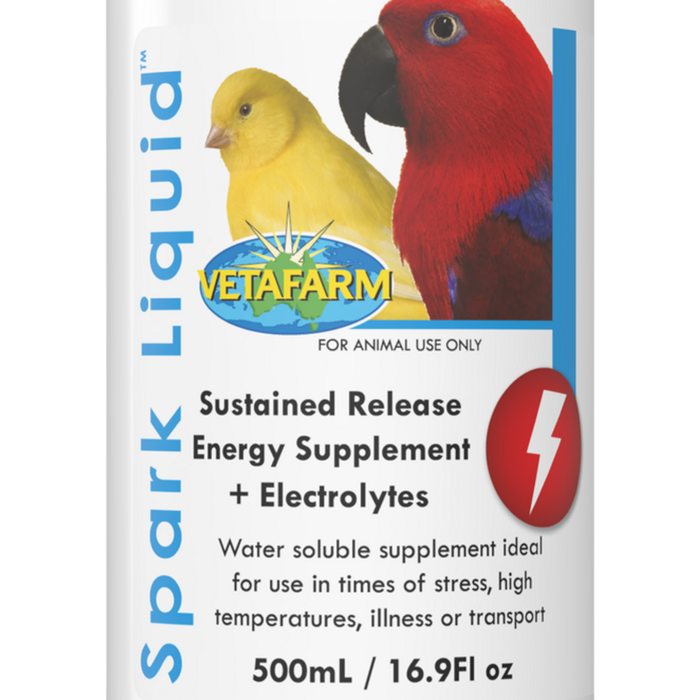 Vetafarm Spark Liquid Energy Supplement + Electrolytes for Birds 500ml