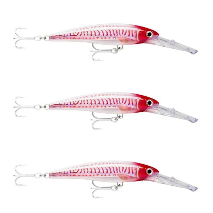 3x Rapala 16cm X Rap Magnum 30 Deep Diving Trolling Lures - HD Red Head UV