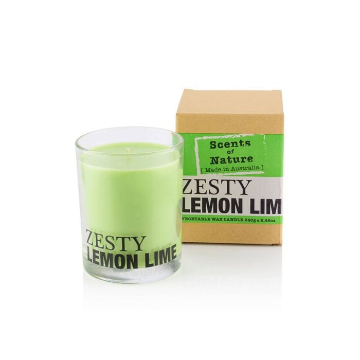Scents Of Nature Zesty Lemon Lime Soy Candle Scented 240g