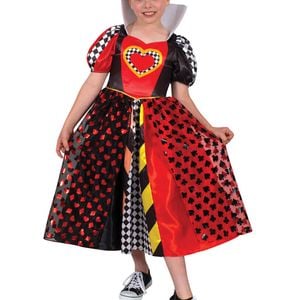 Queen Of Hearts Deluxe Girls Alice In Wonderland Costume - 3-5