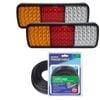 Elinz 2x LED Tail Lights Stop Reverse Turn Indicator 12V Caravan Truck 30M Narva 7 Core Trailer Cable