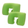 Catzon 2 Pcs Inflatable U-Shaped Pillow Flocked Fabric-Green