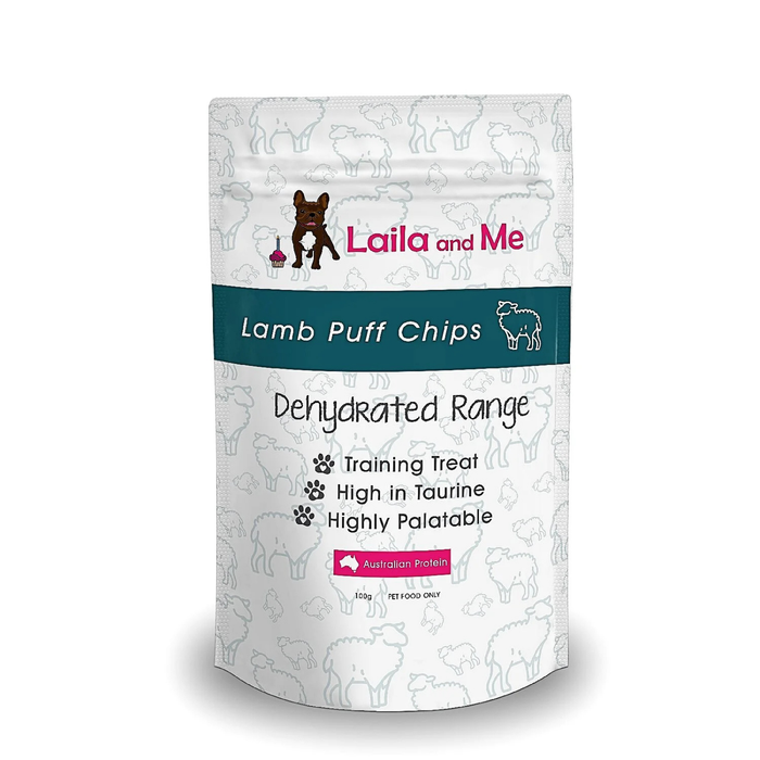 Laila & Me Dehydrated Australian Lamb Chips For Cats and Dogs - 100g