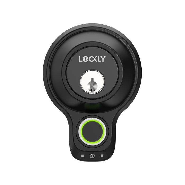 Lockly Black Matte Model X Single-Cylinder Bluetooth Mobile App Controlled Deadbolt Lock With Biometric 3D Fingerprint
