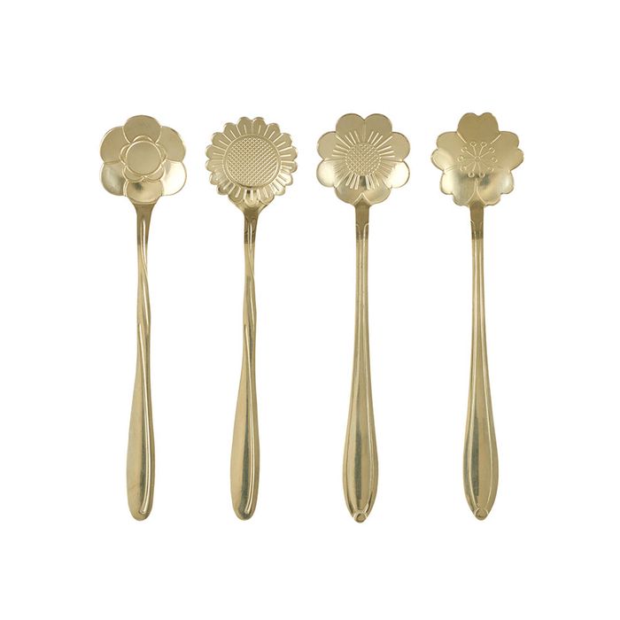 Alex Liddy Country Bloom Petal Spoon 4 Piece Set Gold