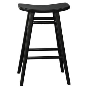 Centrum Furniture Aria Oval Solid MahoganyTimber Counter Stool - Black