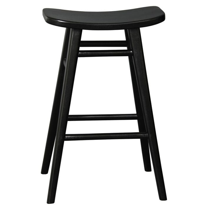 Centrum Furniture Aria Oval Solid MahoganyTimber Counter Stool - Black