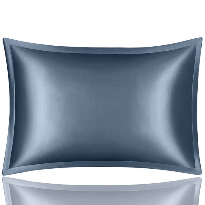 Anypillow Pillowcase 50x90cm Blue Gray Pure Real Silk