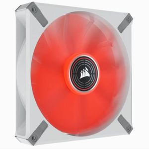 CORSAIR ML ELITE Series, ML140 LED ELITE WHITE, 140mm Magenta netic Levitation Red LED Fan with AirGuide, Single Pack