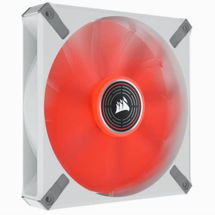 CORSAIR ML ELITE Series, ML140 LED ELITE WHITE, 140mm Magenta netic Levitation Red LED Fan with AirGuide, Single Pack
