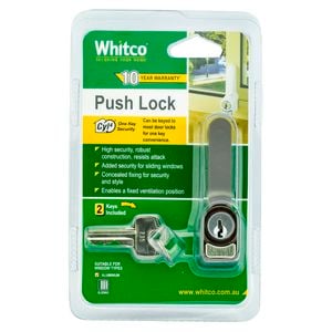 Whitco Sliding Window Push Lock - Mahogany