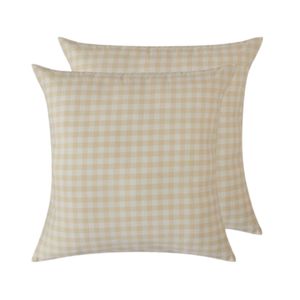 Gioia Casa Yarn-Dyed Vintage Washed Cotton European Pillowcases - Oatmeal, 2 Pack