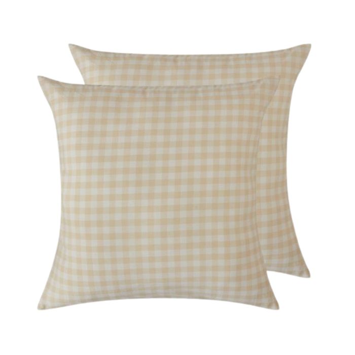 Gioia Casa Yarn-Dyed Vintage Washed Cotton European Pillowcases - Oatmeal, 2 Pack