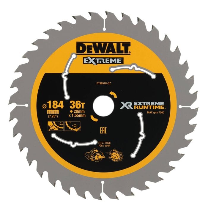DEWALT XR EXTREME 184mm 36T Runtime Circular Saw Blade