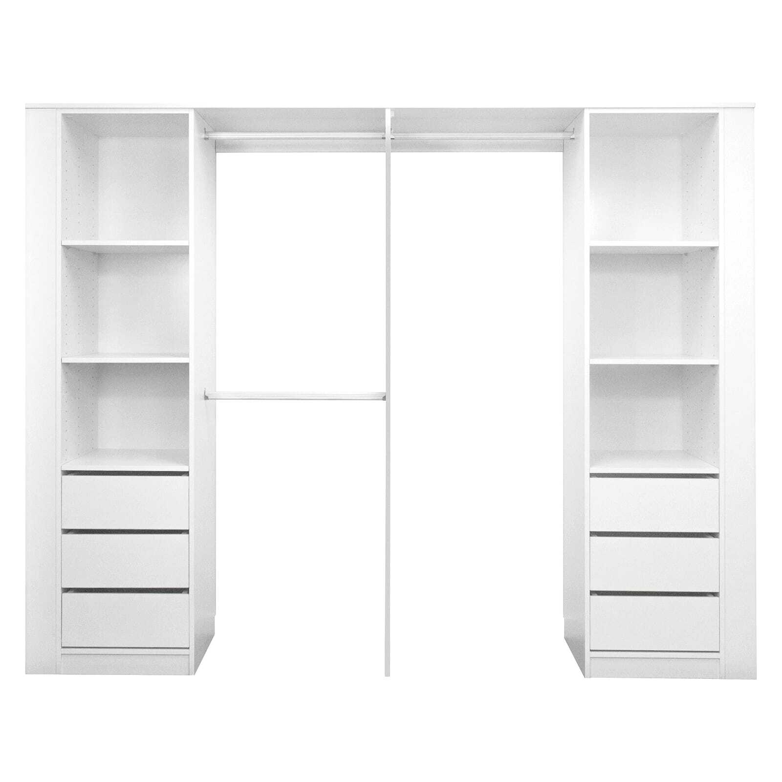 Lugna 2100 - 2400mm Crisp White Package 6 Built in Wardrobe Package