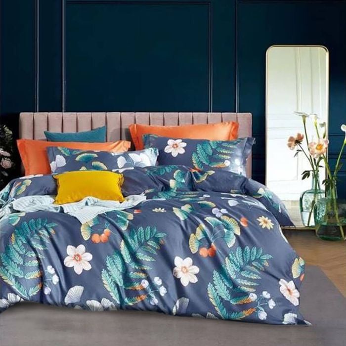 Bloomington 400TC Cotton Sateen Quilt Cover Set Mirade Garden Queen