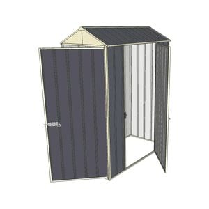 Build-a-Shed 0.8 x 1.5 x 2.1m Gable Single Hinged Door Shed with Single Hinged Side Door - Grey