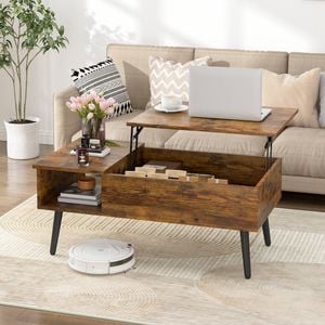 Advwin Lift Up Top Coffee Table Center Table w/ Storage Walnut