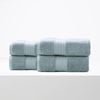 4pc Renee Taylor Brentwood Bath Sheet/Towel Low Twist Cotton 650 GSM Gray Mist