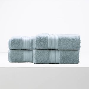 4pc Renee Taylor Brentwood Bath Sheet/Towel Low Twist Cotton 650 GSM Gray Mist