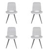 SK Designer Living | Pack of 4 | Sabby Upholstered Dining Chair | Black Legs - Light Grey Fabric