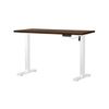 Oikiture Electric Standing Desk Single Motor White Frame 120CM Walnut Tabletop