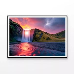 Amazing Views With & Waterfall  Print 100% Australian Made 120x90cm  (Poster)