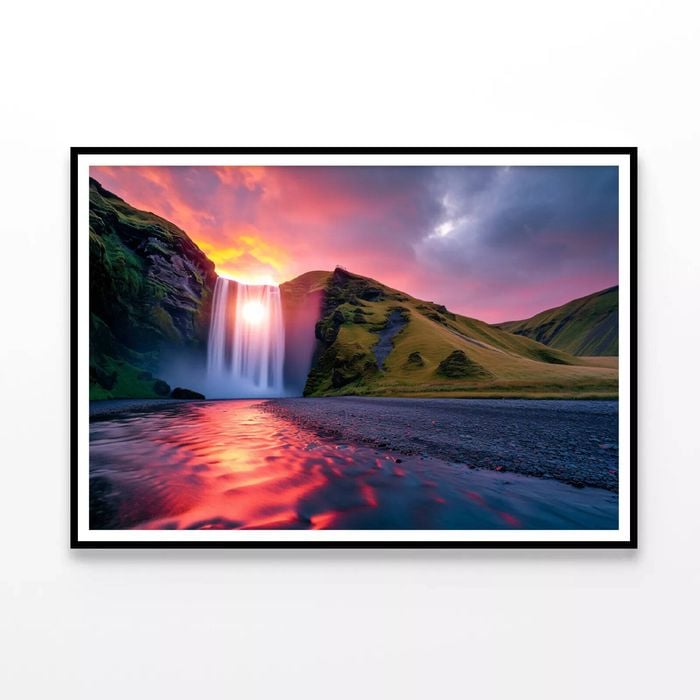 Amazing Views With & Waterfall  Print 100% Australian Made 120x90cm  (Poster)