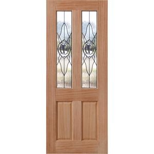 Woodcraft 2040 x 820 x 40mm Entrance Door Cass Chrome Leadlight  Glass TG59