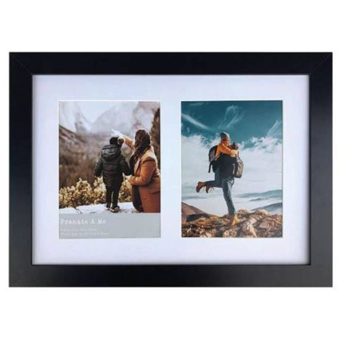 Frankie & Me Wooden Collage 6x8'' Double Picture Frame Home/Office Decor Black