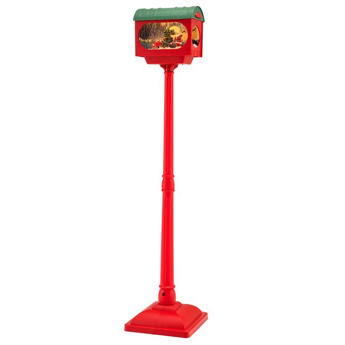 Costway Christmas Street Lamp Post Xmas Light Decoration Snow Globe Gift