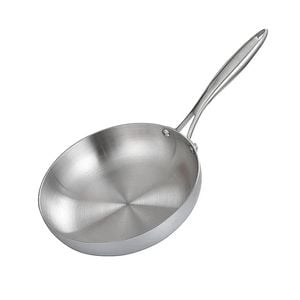NNEOBA 28cm Stainless Steel Non-Stick Frying Pan Uncoated Cookware Silver