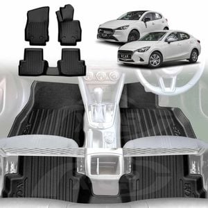 3D All-Weather Floor Mats for Mazda 2 Hatch & Sedan 2014-Onwards DJ/DL Series Heavy Duty Full Set