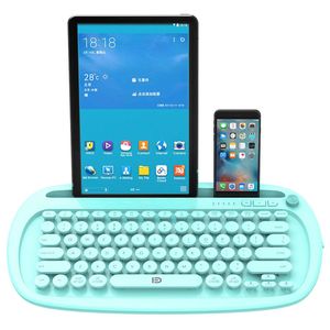 Rechargeable Wireless Dual Bluetooth Keyboard Tablet Mount Holder - Blue