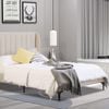 Istyle Modern Classic Herman King Fabric Bed Frame White Oak with Black Legs